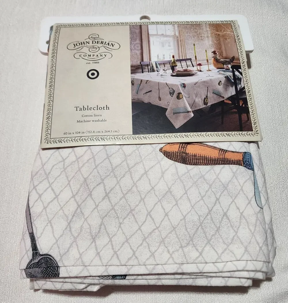 John Derian company tablecloth 60''in x 104'' made 100% cotton